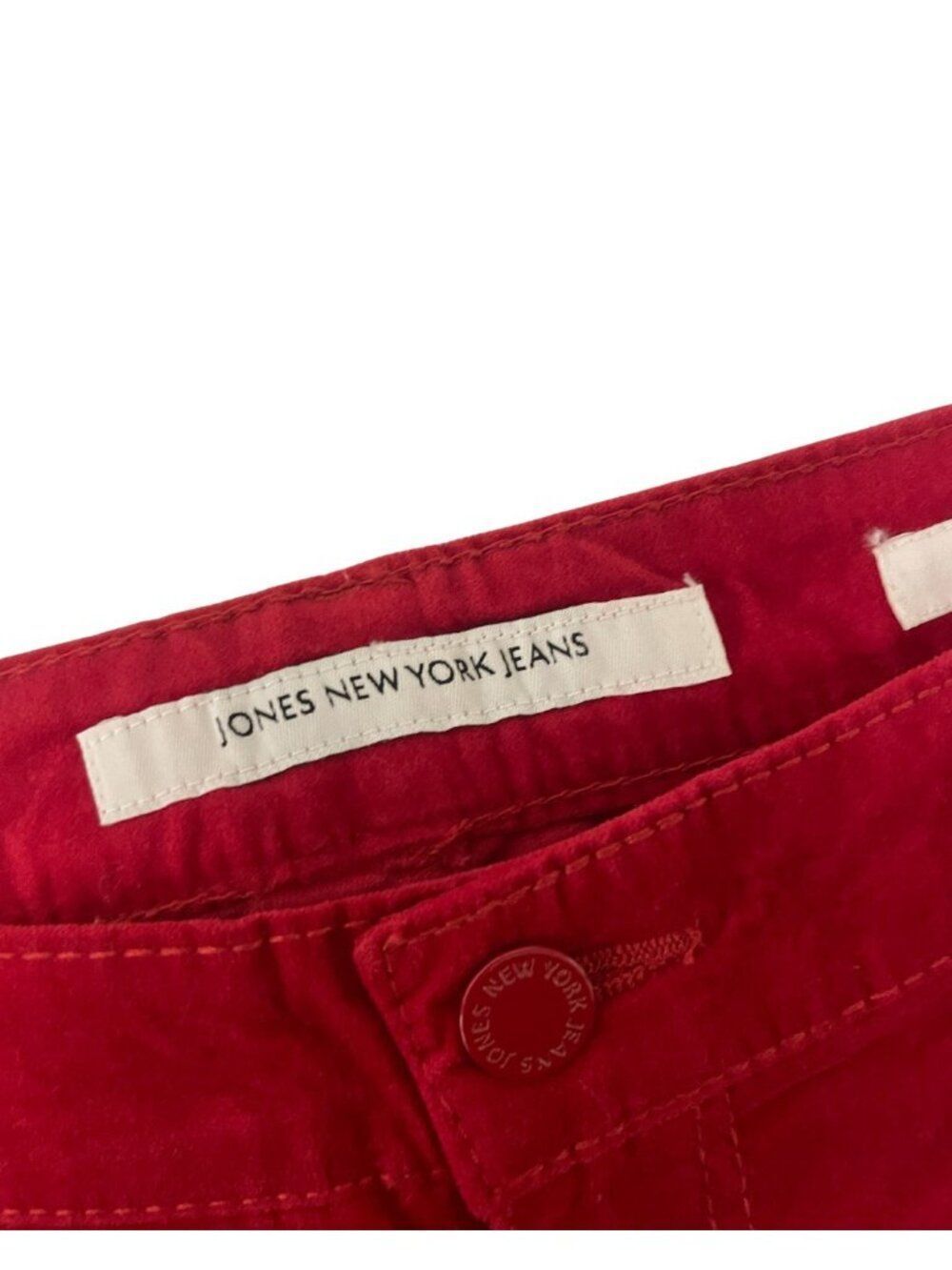 Jones New York Womens Velour Pants sz 12 Red Regular Lexington Straight NWT - Picture 4 of 14